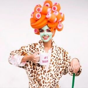 The Chris March x Target Foam Wig Rollers in pink, orange